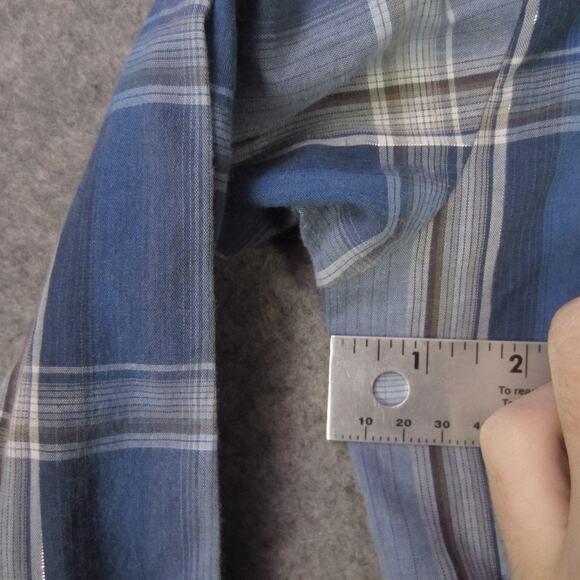 Ely Cattleman Shirt Boys Small Blue Plaid Western Pearl Snap Long Sleeve Cowboy - Picture 5 of 8